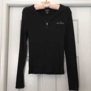 Polo zipper front sweater